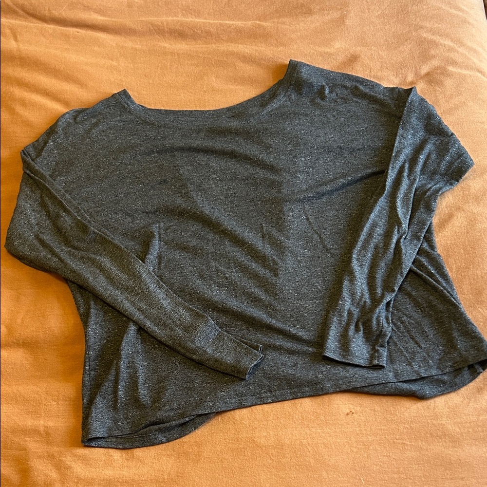 Athleta Charcoal Long Sleeve Top